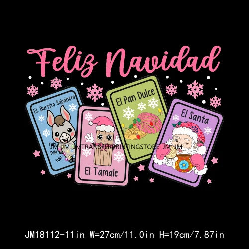 Tis The Season Pink Mexican Christmas Tamale Feliz Navidad Pan Dulce Tuki Tuki Donkey Latino Xmas Transfers Stickers For T-Shirt
