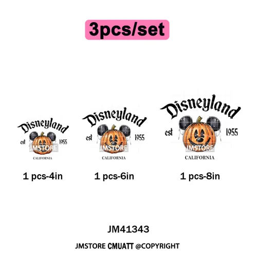 Cartoon Friends Character Faux Glitter Coquette Pumpkin Girly Halloween Iron on DTF Transfer Stickers Heat Press for Hoodies Bag