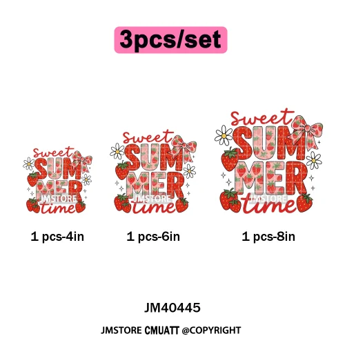 Hello Summer Vibes Watermelon Strawberry Fruit Festival Lover Coquette Iron on DTF Transfers Sticker Ready to Press for T-shirts