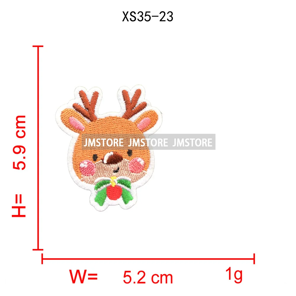 Sweet Christmas Small Size Snowman Santa Cozy Animal Xmas Holiday Gifts Kids Embroidery Appliques Iron on Patches for Clothing