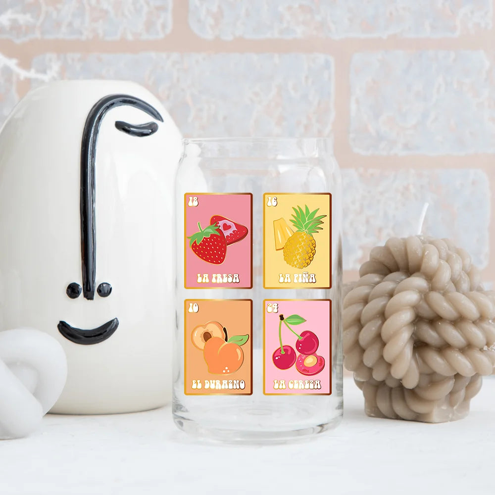 Chibi Cute Mexican Christmas Baby Girl UV DTF Decals Ready To Apply Waterproof Transfer Stickers For 16OZ Libbey Glass Can Mugs