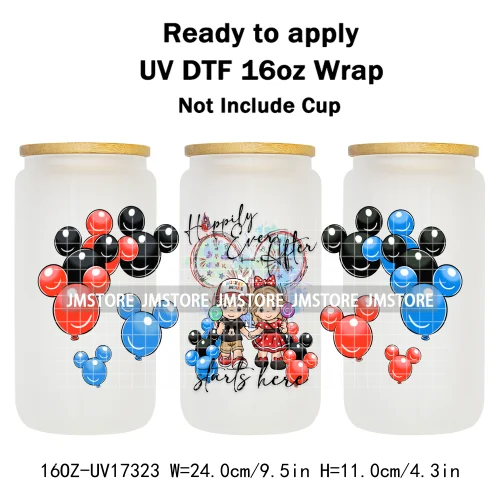 Miniso Cartoon Character Monster Doll 16OZ UV DTF Cup Wraps Ready To Apply Waterproof Transfer Stickers For Libbey Glass Can Mug