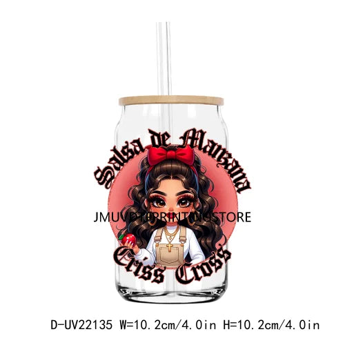 Chibi Mexican Latina Nurse Healthcare UV DTF Transfers Stickers Decals For Libbey Cold Cups Mugs Tumbler Waterproof DIY Craft