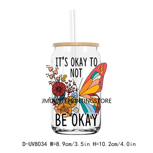 Mental Health Positive Motivational Matter UV DTF Transfer Stickers Decals For Libbey Cold Cups Mugs Tumbler Waterproof DIY Logo