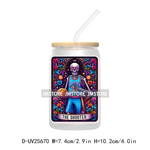 The Teacher Tarot Card UV DTF Transfer Stickers Decals For Libbey Cold Cups Mugs Tumbler Custom Logo Labels Funny Witchy Skull