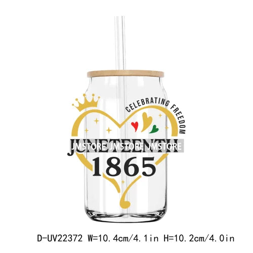 Stepping Into Juneteenth Black History Month UV DTF Transfer Stickers Decal For Libbey Cold Cup Mug Tumbler Waterproof DIY Craft