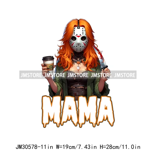 Halloween Spooky Horror Cartoon Mama Character Printing Iron On DTF Transfers Stickers Ready To Press For Sweatshirts