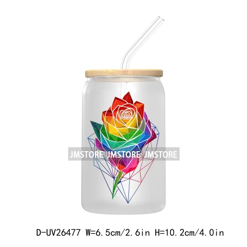 LGBT Quotes UV DTF Transfer Stickers Decals For Libbey Cold Cups Mugs Tumbler Waterproof DIY Custom Logo Labels Rainbow Pride