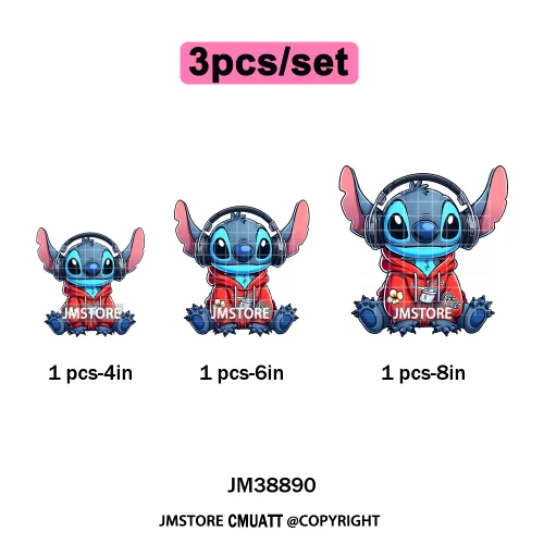 Urban Cartoon Character Streetwear Thermal Printing Iron on DTF Washable Transfers Stickers Ready to Press for Clothing Bags