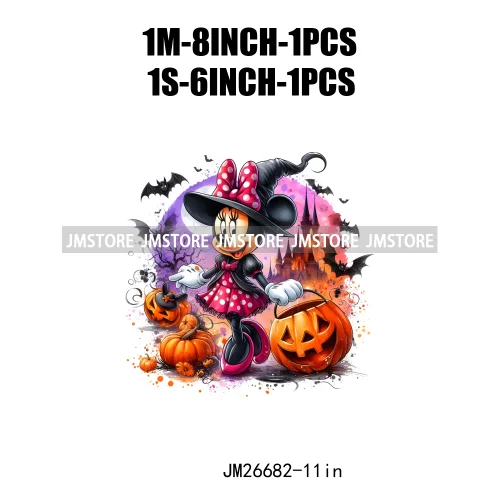 Wholesale Cartoon Character Pumpkin Halloween Scary Vibes Thermal Logo DTF Iron On Transfer Stickers Ready To Press For Clothing