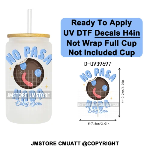 Mexican Conchas Spooky Ghost Concha UV DTF Decals Ready To Apply Waterproof Transfer Stickers Prints For 16OZ Libbey Glass Can