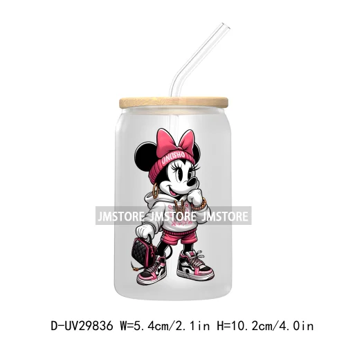 Streetwear Mouse Girl Boy UV DTF Transfer Stickers Decals For Libbey Cold Cups Mugs Tumbler Waterproof Labels Cartoon Characters