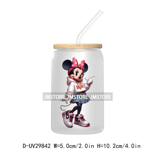 Streetwear Mouse Girl Boy UV DTF Transfer Stickers Decals For Libbey Cold Cups Mugs Tumbler Waterproof Labels Cartoon Characters