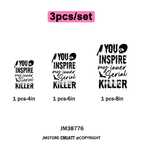 New Sarcastic Halloween Snarky Inspire Quotes Printing Iron on DTF Washable Transfers Stickers Ready to Press for Clothing Bags