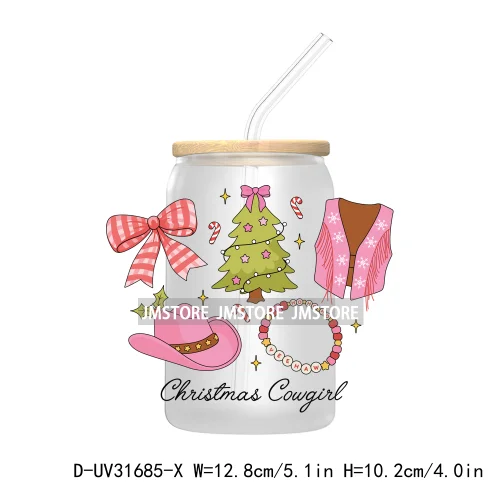 Hot Cocoa Season Western Howdy Ghost Christmas Custom UV DTF Sticker Decals For Libbey Cold Cups Mugs Tumbler Transfer Stickers