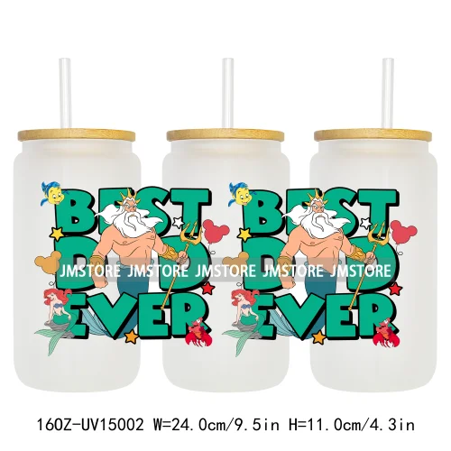 Best Dad Ever Father's Day UV DTF Stickers Ready to Transfer Cup Wrap Custom Labels DIY Craft For Libbey Can Glass Tumblers Mugs