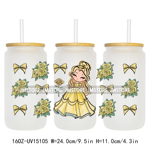 Beauty Princess And Beast UV DTF Stickers Ready to Transfer Cup Wrap Custom Labels DIY Craft For Libbey Can Glass Tumblers Mugs
