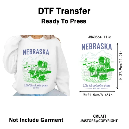 Funny US States Slogan Vacation Scenic Citycape Landmark Iron on DTF Washable Transfers Stickers Ready to Press for Textile Bags