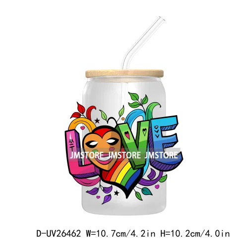 LGBT Quotes UV DTF Transfer Stickers Decals For Libbey Cold Cups Mugs Tumbler Waterproof DIY Custom Logo Labels Rainbow Pride