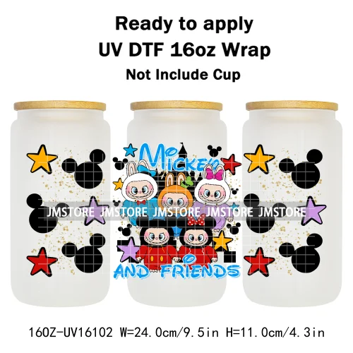Funny Cartoon Monster Characters Ice Cream UV DTF Stickers Ready To Apply Cup Wrap Custom Prints DIY Craft For Libbey Glass Can
