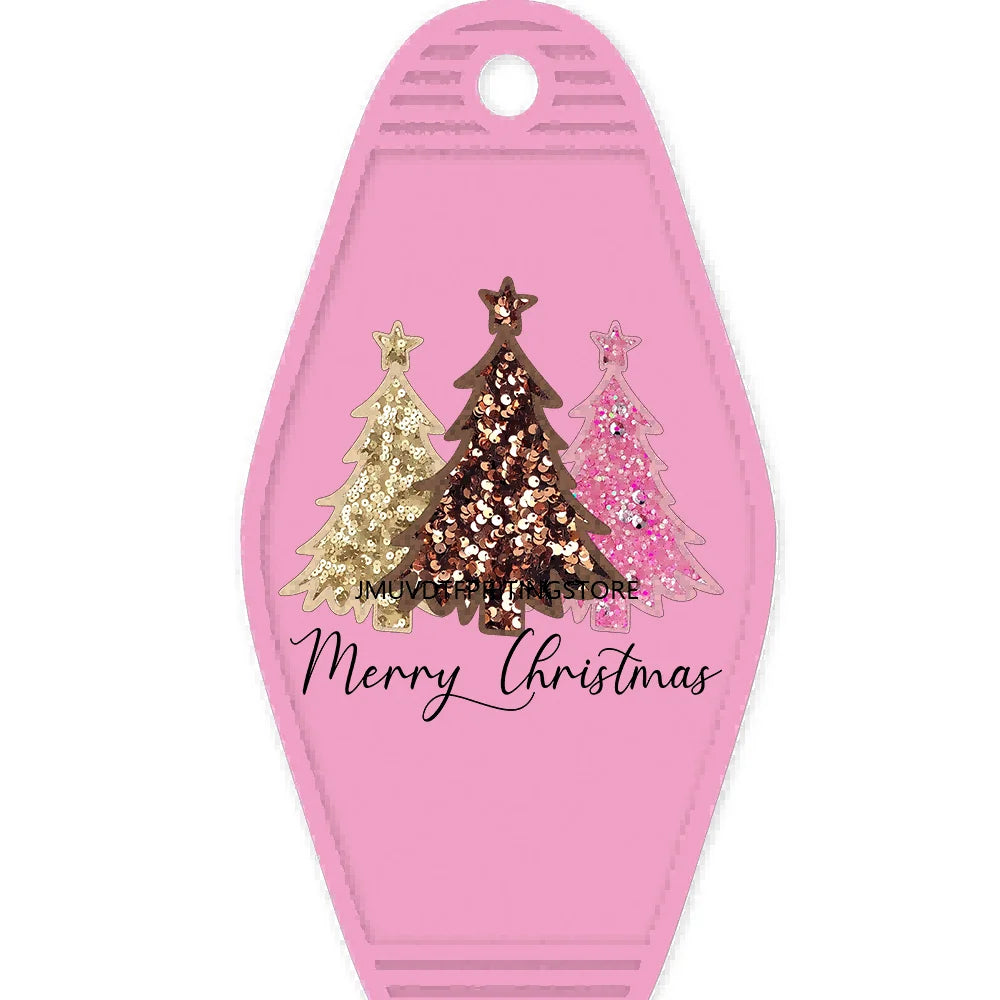 New Trending Howdy Christmas Tree Winter Vibes High Quality Durable WaterProof UV DTF Sticker Logo For Motel Hotel Keychain