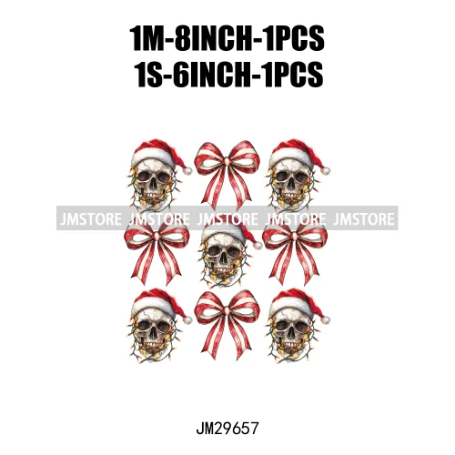 Christmas Santa Red Coquette Highland Cow Xmas Holly Jolly Vibes Iron On DTF Transfers Stickers Ready To Press For T-shirts