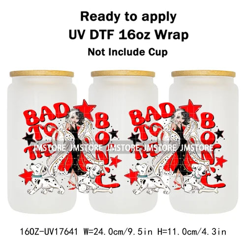 Scare Bears Halloween Horror Villain UV DTF Cup Wrap Ready To Apply Transfer Stickers Waterproof For Libbey Glass Can 16OZ Wraps