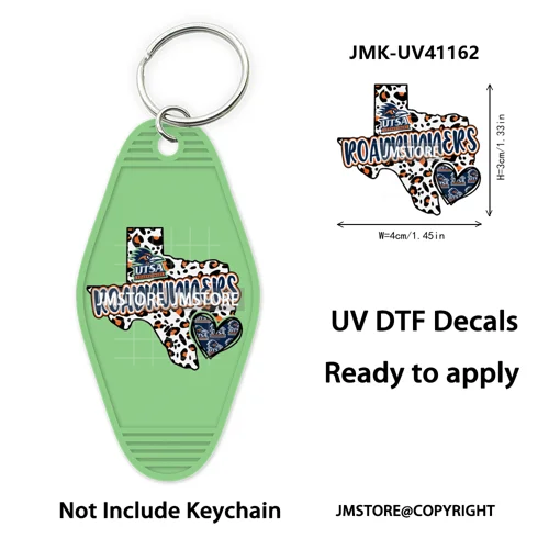 Football Cowboys Coquette Bow Game Day UV DTF Motel Keychain Wraps Ready To Apply Waterproof High Quality Hotel Keychain Decals