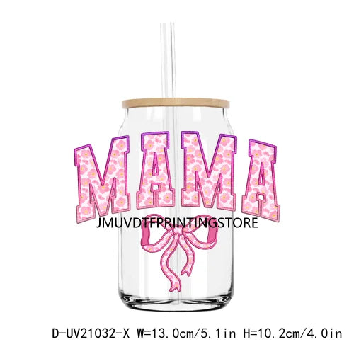 Best Mom Ever UV DTF Transfer Sticker Decals For Libbey Cold Cups Mugs Tumbler Blessed NANA Waterproof DIY Logo But First Coffee