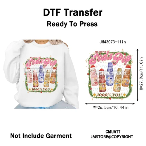 Cartoon Kpop Demon Music Anime Girly Merry Christmas Iron on Washable DTF Heat Transfer Stickers Ready to Press for T-shirts Bag