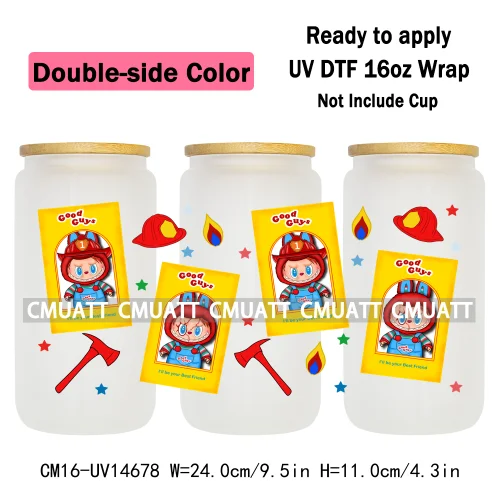 Double Sided Color UV DTF Cup Wraps 16OZ Wholesale Custom Bulk Waterproof Cartoon Cute Monster Coquette Bow DIY Craft Mug Glass