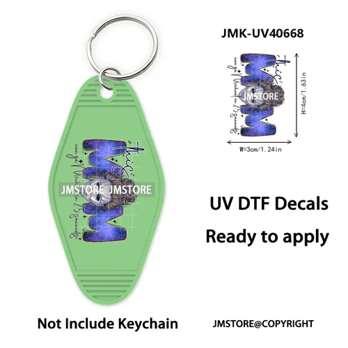 Horror Movie Characters Halloween Mom UV DTF Motel Keychain Wraps Ready To Apply Waterproof High Quality Hotel Keychain Decals