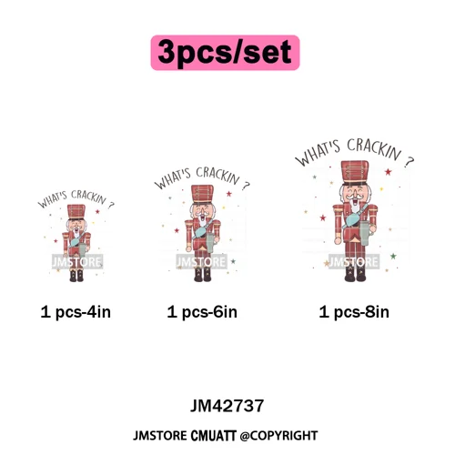 Y'all Are Nuts Pastel Cartoon Character Tis The Season Christmas Iron on DTF Heat Transfers Stickers Ready to Press for Clothes