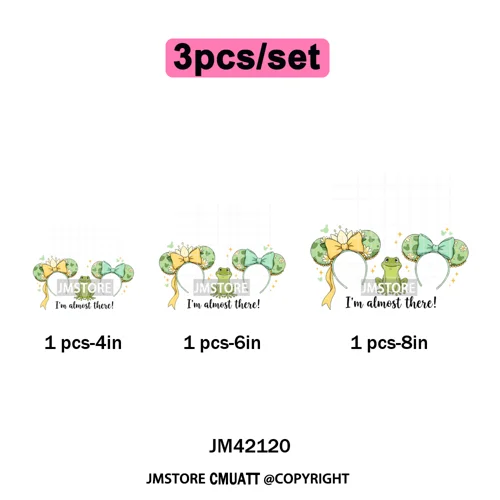 Colorful Mouse Headbands Cartoon Animal Princess Character Iron on DTF Washable Transfers Stickers Ready to Press for Clothes