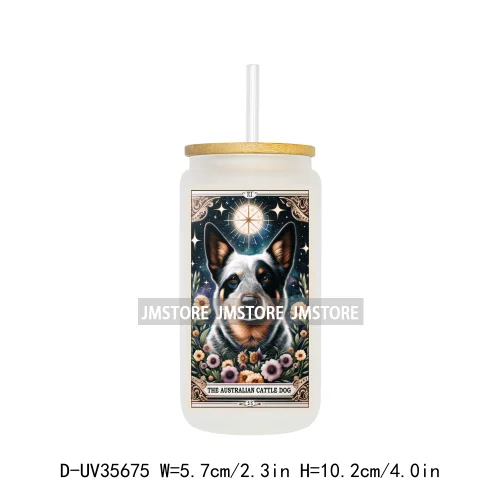 Dog Cat Animals Tarot Card UV Sticker Decals For Libbey Cold Cups Mugs Tumbler Transfer Stickers Waterproof High Quality Labels