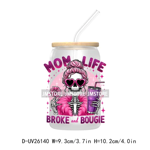 Dog Cat Skeleton Mom UV DTF Transfer Stickers Decals For Libbey Cold Cups Mugs Tumbler Waterproof Custom Logo Labels Mama Life