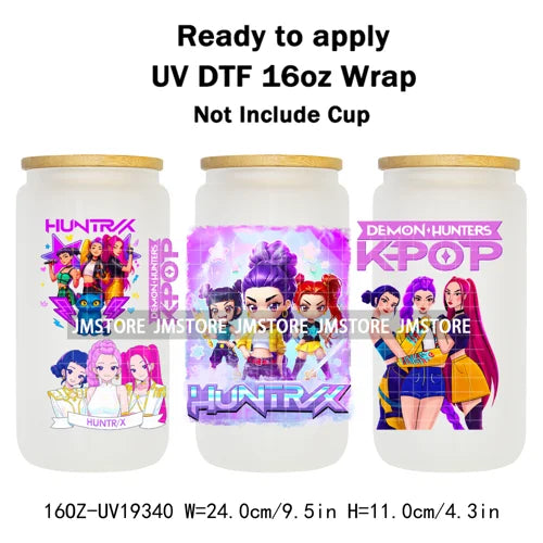 Demon Hunter Merch Derpy Tiger 16OZ UV DTF Cup Wraps Ready To Apply Waterproof Transfer Stickers For Libbey Glass Can Kpop Girls