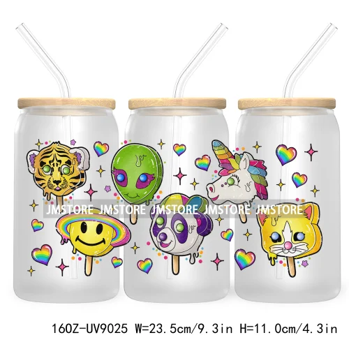 Horror Ice Cream Halloween Popsicles 16OZ UV DTF Cup Wrap Transfer Stickers Custom Labels Waterproof Logo For Libbey Glass Can