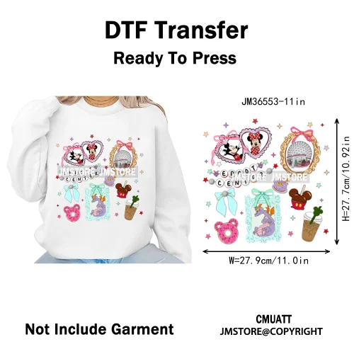 Colorful Animal Coquette Mirror Bracelet Cartoon Character Printing Iron On DTF Transfers Stickers Ready To Press T-shirts Bags