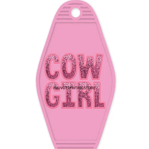 Faux Sequin Western Cowgirl Boots Hat High Quality Durable WaterProof UV DTF Sticker Logo For Motel Hotel Keychain Cow Skull