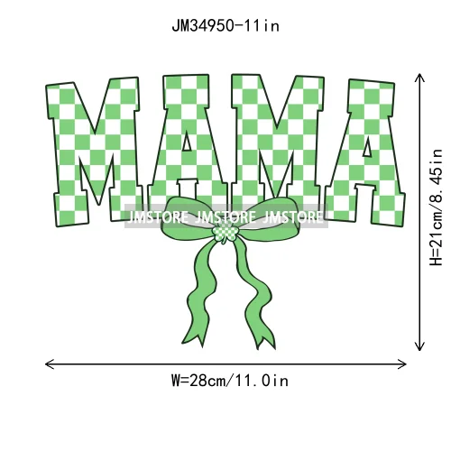 Coquette Lukcy Shamrock Mama Mini Gigi Nana Happy St Patrick's Family Iron On DTF Transfers Stickers Ready To Press For Clothing