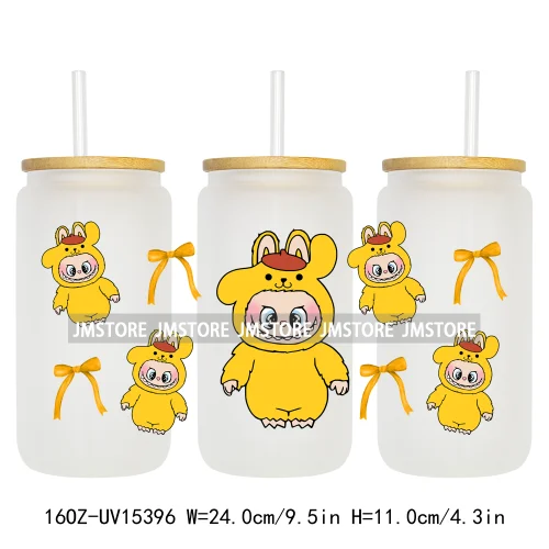 Hot Sale Cute Cartoon Monsters UV DTF Wraps Transfer Sticker DIY Custom Prints High Quality For 16OZ Libbey Glass Can Tumbler