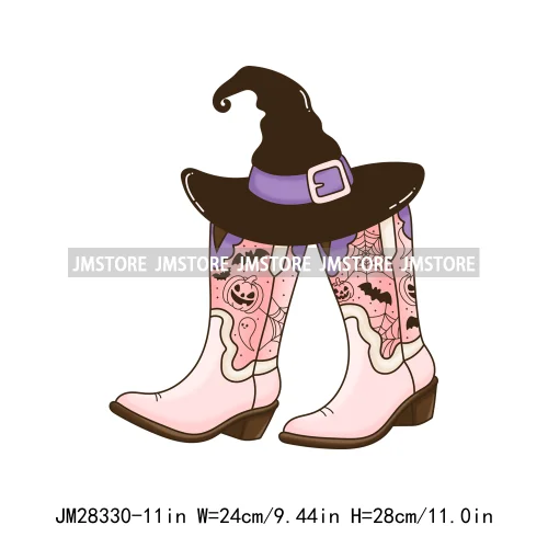 Just A Girl That Loves Halloween Howdy Boot Ghosting Spooky Season Logo Iron On DTF Transfer Stickers Ready To Press For Clothes