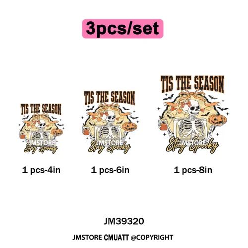 Funny Halloween Quotes Ghouls Stay Spooky Creep It Real Iron on DTF Washable Transfers Stickers Ready to Press for T-shirts Bags