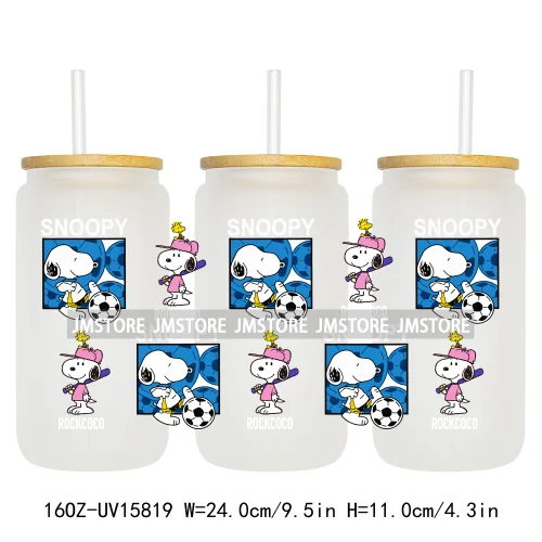 Cartoon Dogs Back To School UV DTF Wraps Transfer Sticker Selfadhesive Waterproof High Quality For 16OZ Libbey Glass Can Tumbler