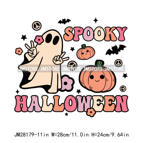 Cute Mama Babe Stay Spooky Let's Go Ghouls Halloween Season Designs DTF Iron On Transfers Stickers Ready To Press For Clothes