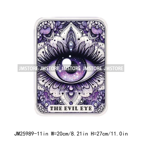 3d Evil Eye Tarot Cards Latina Mexican Culture Floral Thermal Decals DTF Iron On Transfers Stickers Ready To Press For Clothes