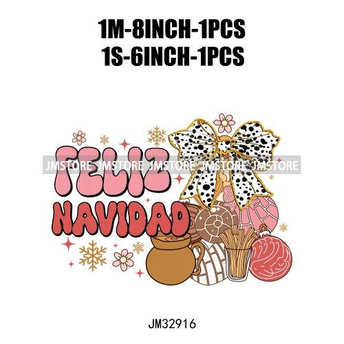 Mexican Christmas Vibes Tis The Season Feliz Navidad Calories No Cuentan Iron On DTF Transfer Sticker Ready To Press For Hoodies