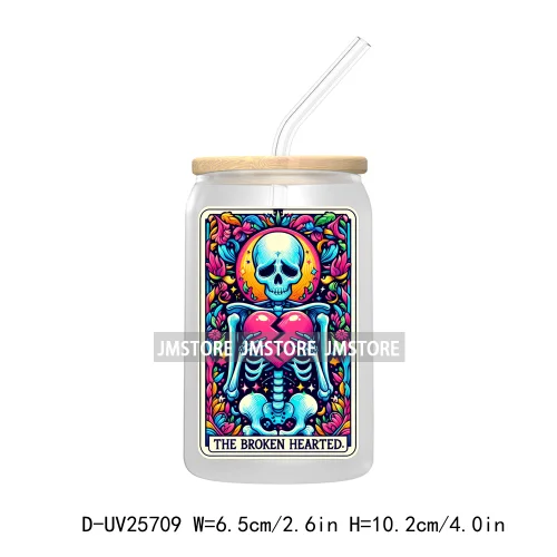 The Teacher Tarot Card UV DTF Transfer Stickers Decals For Libbey Cold Cups Mugs Tumbler Custom Logo Labels Funny Witchy Skull