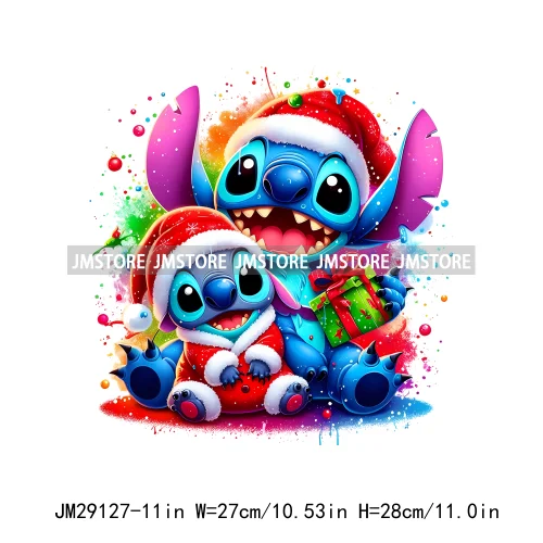Cartoon Animal Character Merry Christmas Holiday Season Iron On DTF Transfer Stickers Logos Ready To Press For Hoodies
